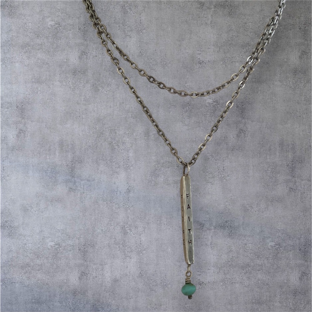 Chico’s Silver Faith Pendant Necklace